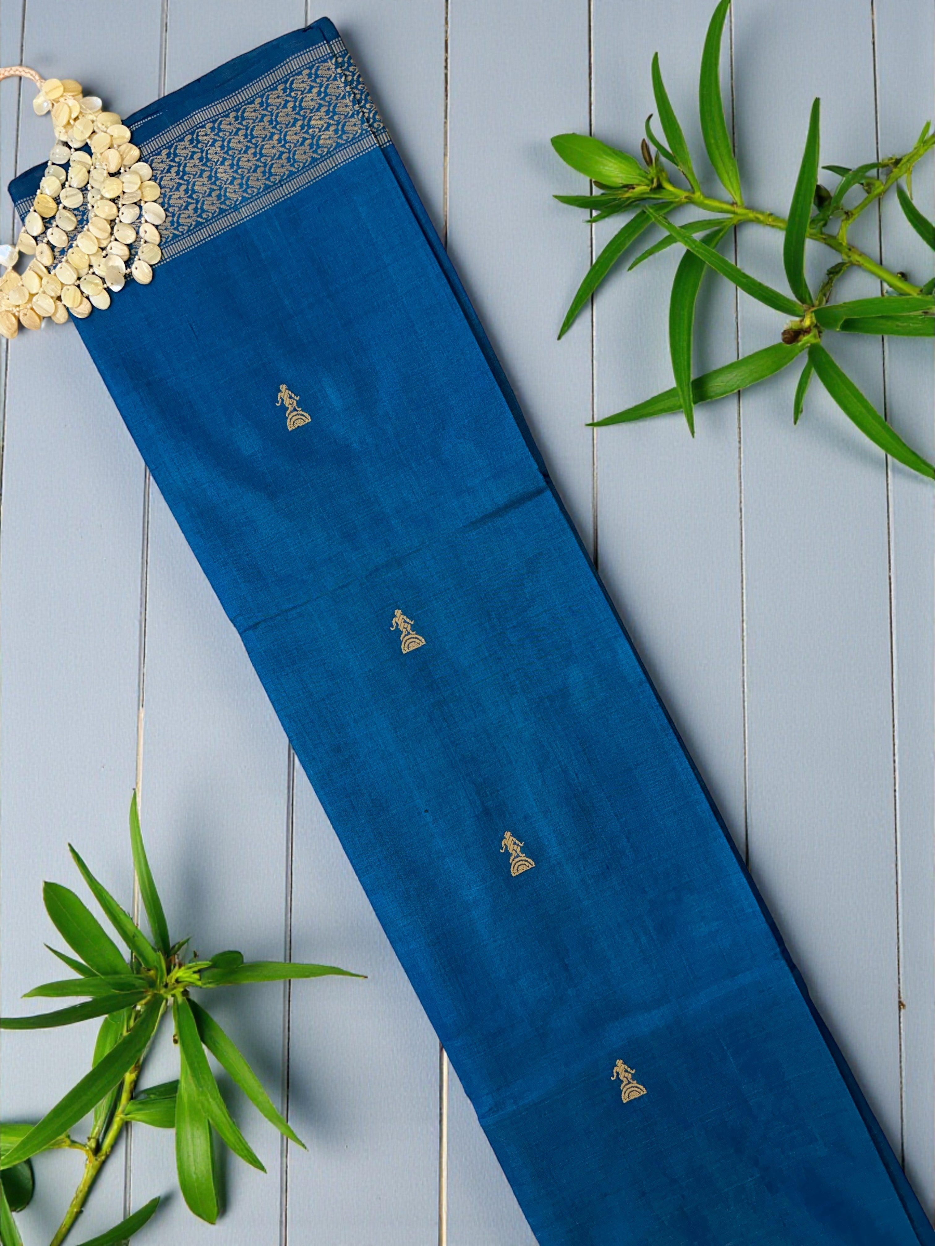 Bastar work Blue Saree