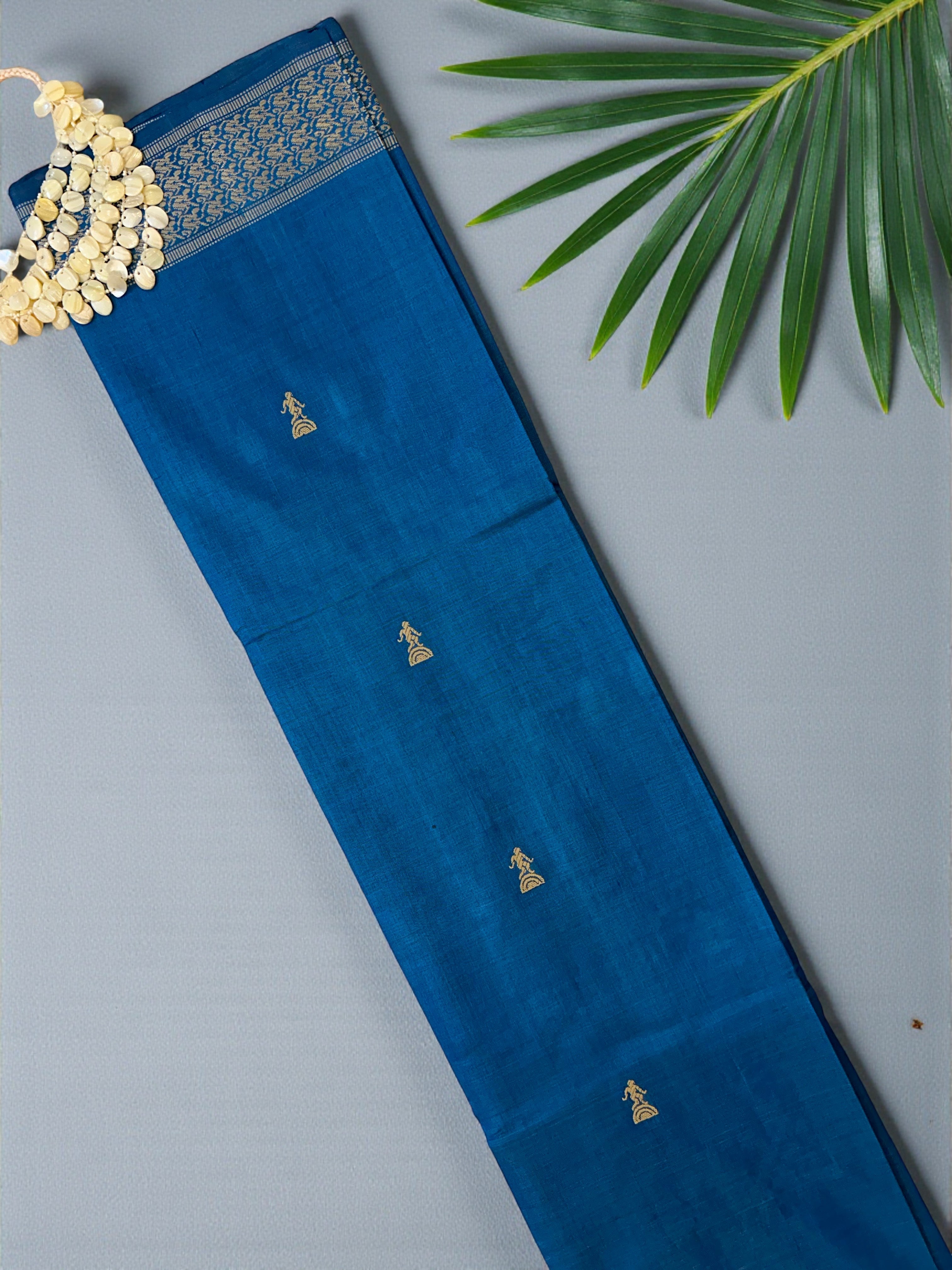 Bastar work Blue Saree