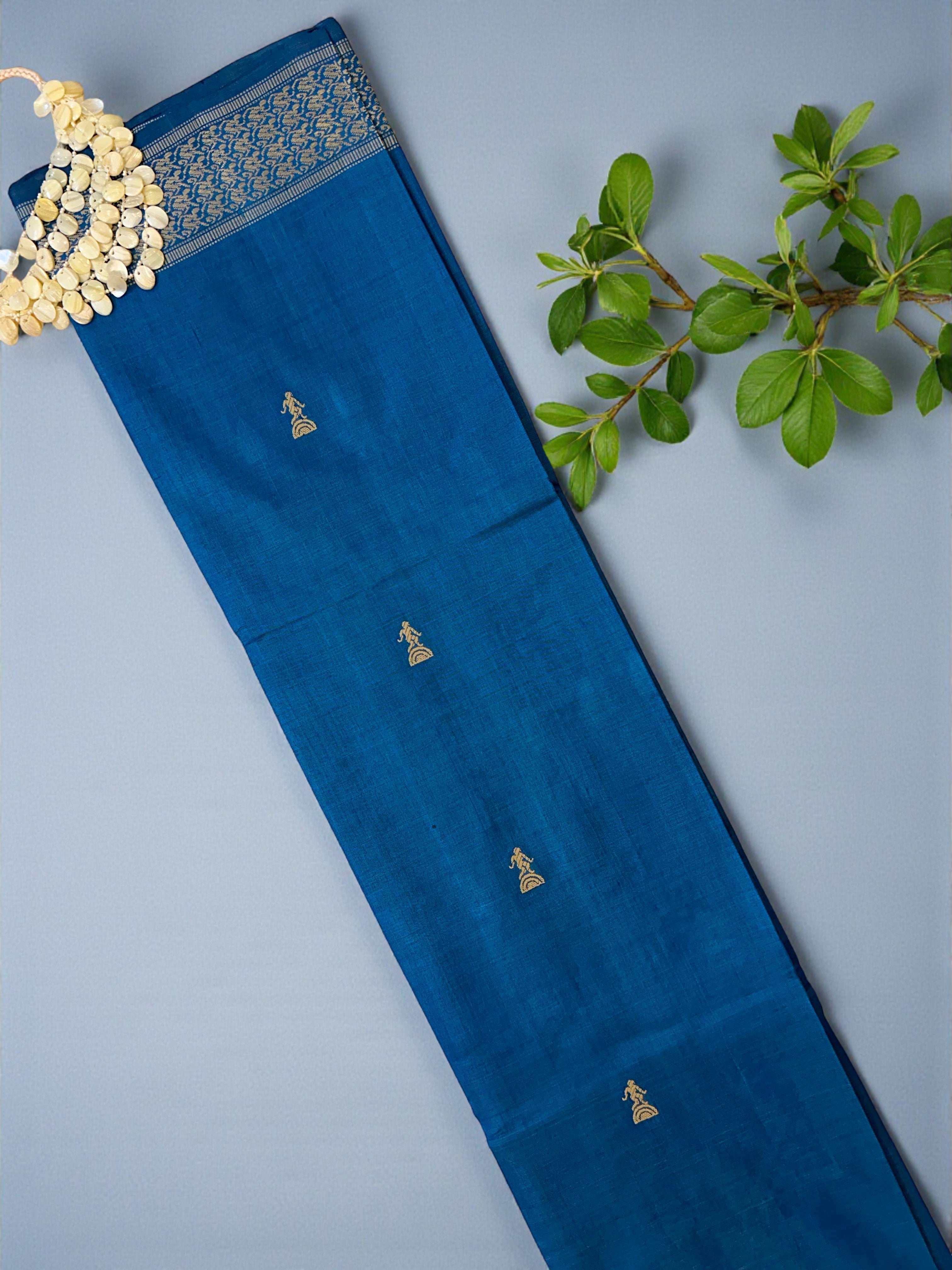 Bastar work Blue Saree