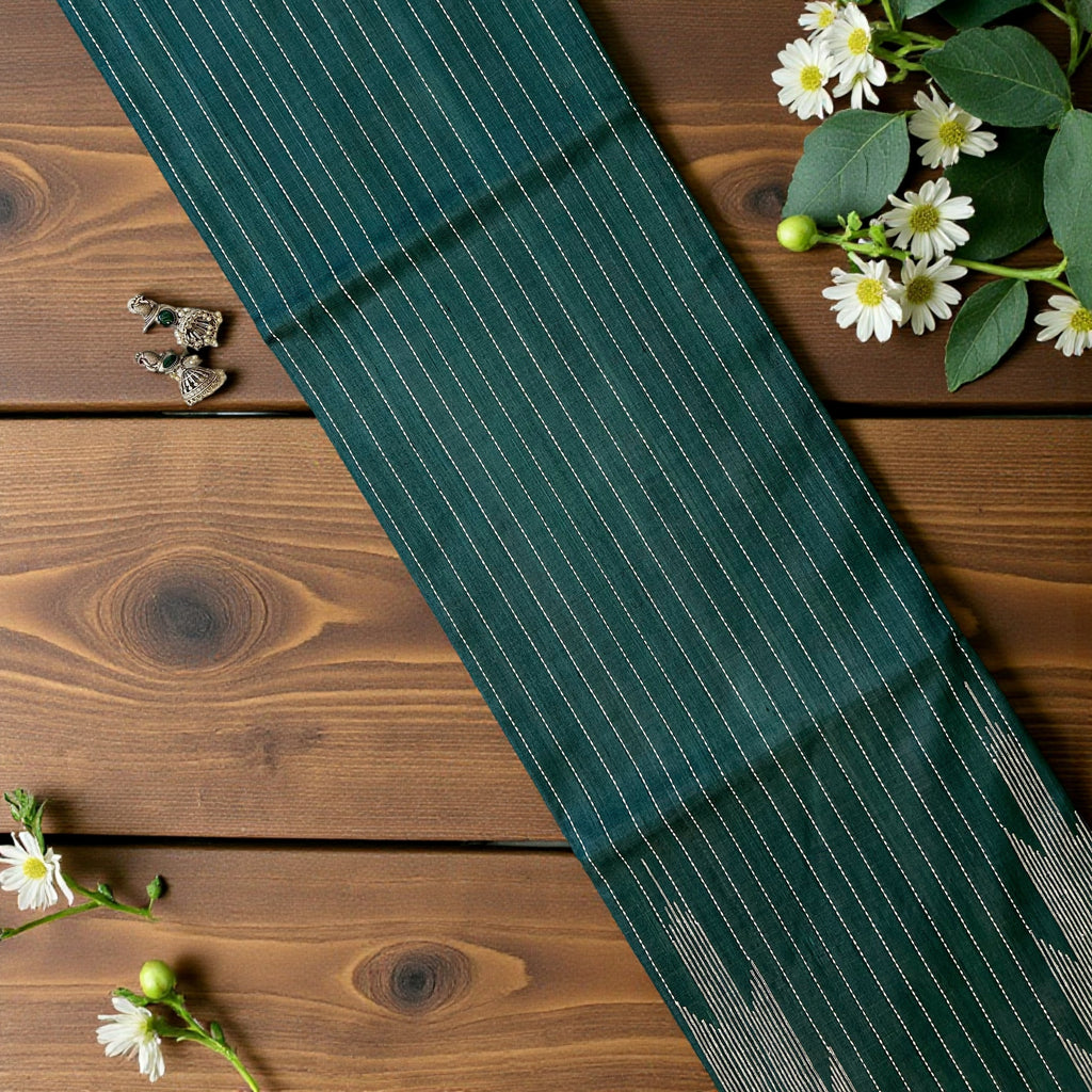 Temple work Green Saree