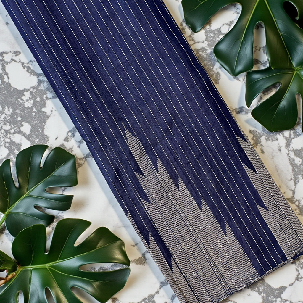 Temple work Indigo Saree