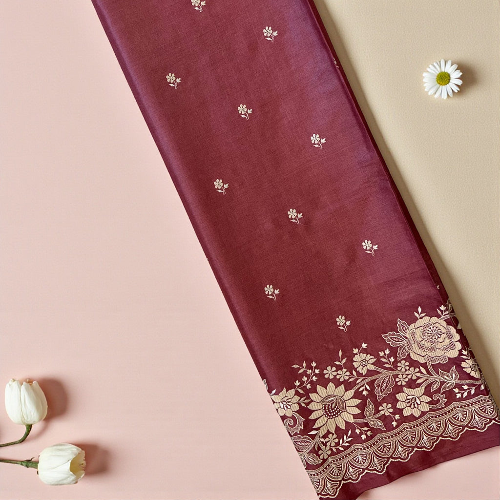 Heavy work Onion pink Saree