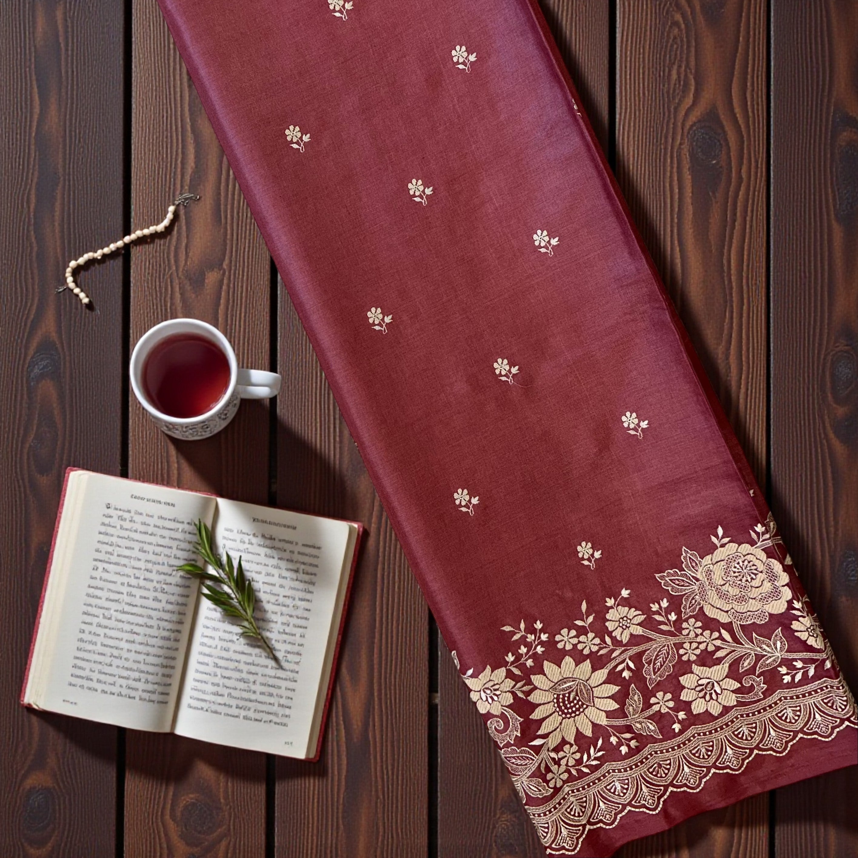 Heavy work Onion pink Saree